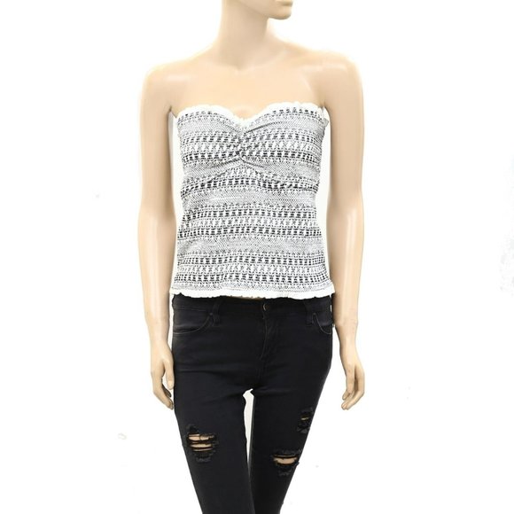 Anthropologie Black and White Crop Top - Picture 3 of 7